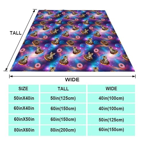 Kids Adults Soft Cozy Blanket, Galaxy Doughnut Donut Cat Keep Warm Throw Wrap Oversized Wearable Blanket, School Blanket - color: Pattern 10, size: 60x80inch-adults