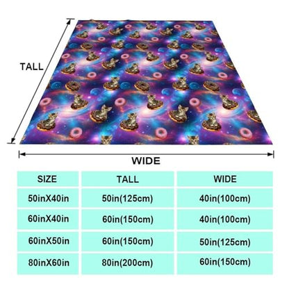 Kids Adults Soft Cozy Blanket, Galaxy Doughnut Donut Cat Keep Warm Throw Wrap Oversized Wearable Blanket, School Blanket - color: Pattern 10, size: 60x80inch-adults