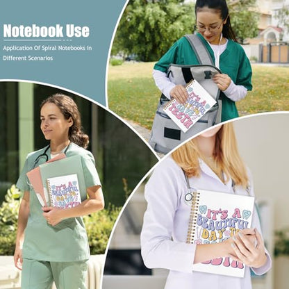 Dentist Gifts Notebook, Dental Hygienist Assistant Gifts Journal, Groovy It's A Beautiful Day To Save Teeth Spiral Notebook Journal for Note Taking, Dental Office Supplies, 5.5x8.3 Inch - color: it's a beautiful day to save teeth