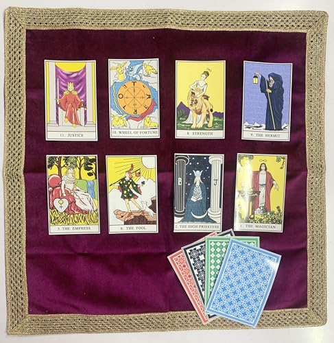 SMMS Spiritual Velvet Table Cloth Altar Tarot Spread (Wine, Small- 46cm*46cm/ 18inch*18inch) - color: Wine, size: Small- 46cm*46cm/ 18inch*18inch
