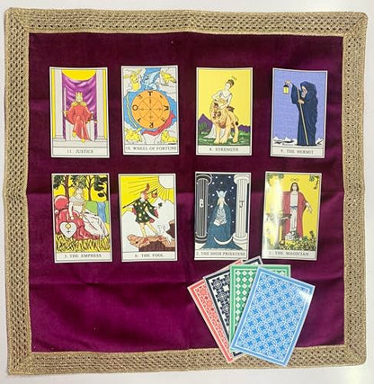 SMMS Spiritual Velvet Table Cloth Altar Tarot Spread (Wine, Small- 46cm*46cm/ 18inch*18inch) - color: Wine, size: Small- 46cm*46cm/ 18inch*18inch