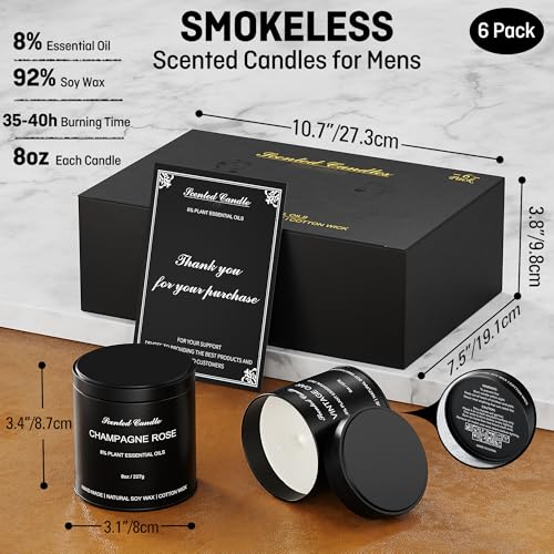 Men’s Scented Candles Set – Soy Wax Aromatherapy Candles for Men, Masculine Scented Candles with Essential Oils, Long Lasting Strong Scent, Luxury Gift Candles for Men,Dad,Him (48oz) - size: 48oz