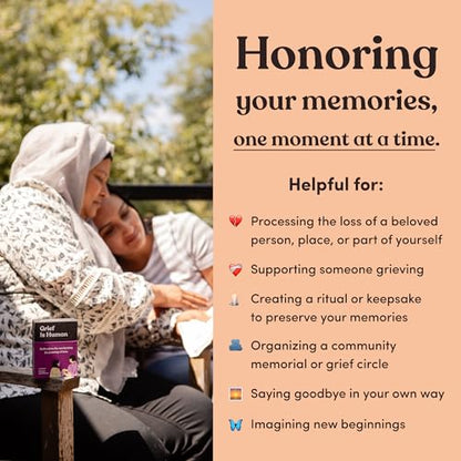 Grief is Human | Family & Friends Conversation Cards for Grieving | 70 Cards to Help You Process The Journey of Loss | Therapy for Adults - style: Grief Is Human