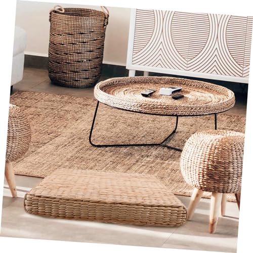 Cabilock Woven Floor Cushion Handmade Straw Meditation Pillow for Living Bedroom Yoga and Comfortable Floor Seat Mat Present for Home Decor