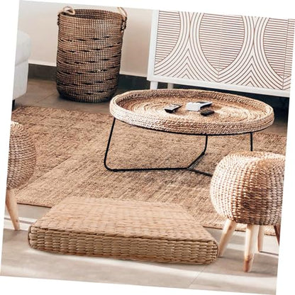 Cabilock Woven Floor Cushion Handmade Straw Meditation Pillow for Living Bedroom Yoga and Comfortable Floor Seat Mat Present for Home Decor