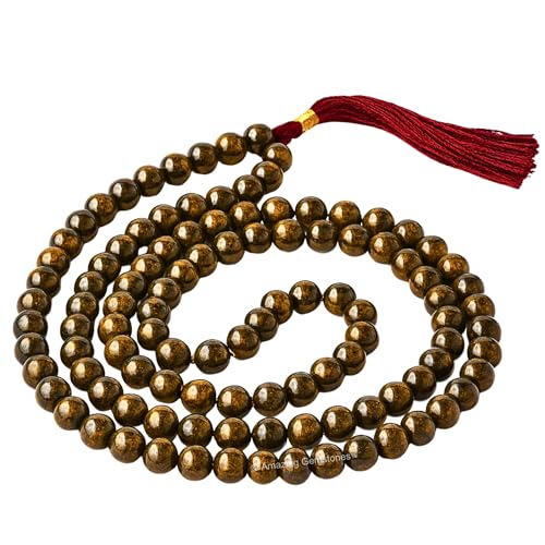 Amazing Gemstone Bronzite Mala Beads - 108 Prayer Beads for Meditation and Mindfulness Practice, Handcrafted Mala Beads with Natural Gemstones for Spiritual Healing and Relaxation (Plain) - color: Bronzite, style: Plain