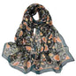 Pokeedioty Scarfs for Women Lightweight Fashion Scarves Elegant Floral Pattern Sheer Scarfs Sunscreen Shawls Wraps - color: P 066