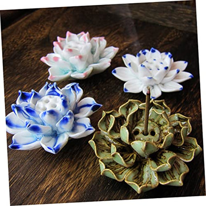 Ceramic Incense Holder Decor Zen Style Table Ornament Tranquil Unique Handmade Craft for Office Desk Bookshelf Display