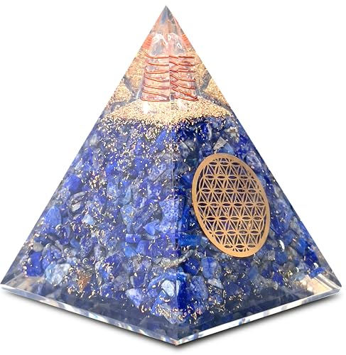 Orgone Pyramid of Success – Lapis Lazuli Orgonite for Honesty, Self-Awareness, Chakra Balancing, Meditation, Reiki Healing, EMF Protection & Positive Energy Enhancement - color: Lapis Lazuli