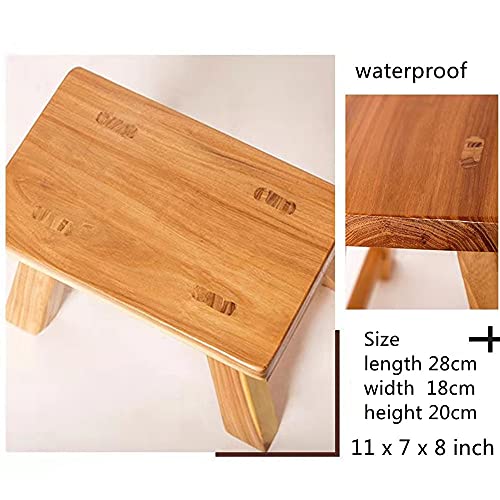 Sturdy Step Stool Footstool Solid Wooden 11 inch for Kids Adults Plant Stand Plant Stand Fishing Stool (Natural), Small - color: Natural