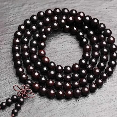 Zen Dear Unisex Natural Ebony Wood Buddhist Prayer Bead Necklace Bracelet Tibetan Prayer Mala Beaded Black - style: 08mm 108beads