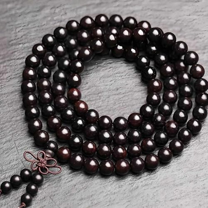 Zen Dear Unisex Natural Ebony Wood Buddhist Prayer Bead Necklace Bracelet Tibetan Prayer Mala Beaded Black - style: 08mm 108beads
