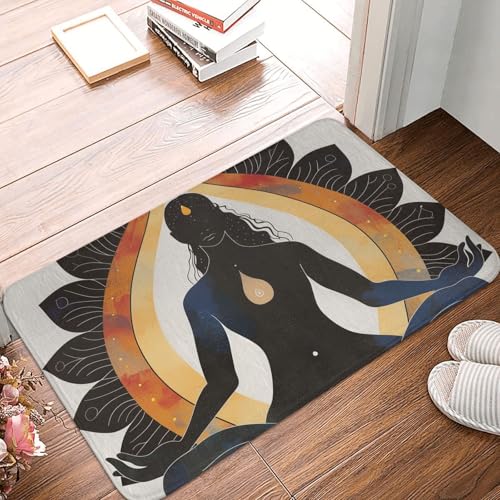Yoga Meditation Printed Flannel Non - Slip Floor Mat 16x24in - Soft Plush Microfiber Rug for Every Indoor Space - color: Yoga Meditation