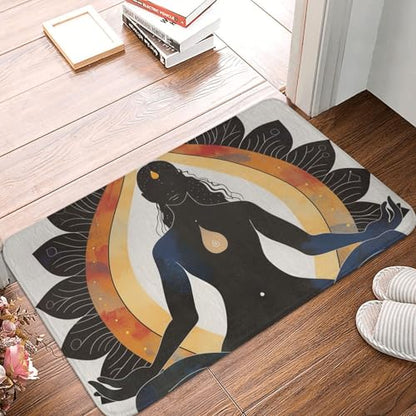 Yoga Meditation Printed Flannel Non - Slip Floor Mat 16x24in - Soft Plush Microfiber Rug for Every Indoor Space - color: Yoga Meditation