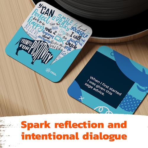Positivity Prompt Cards – Reflection & Conversation Starters for Educators, Leaders & Teams – 54 Card Deck for Team Building, Mindfulness, & Coaching Activities