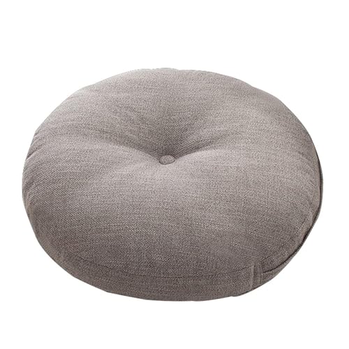 Round Meditation Cushion,Japanese Tatami Floor Pillow Cushion Seating Pillows,Cotton Linen Seat Pads Chair Cushion for Balcony Office Pet Bed Reading Area(18inch, Brown) - color: Brown, size: 18inch
