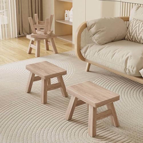 Unfinished Step Stool Footstool Wooden 11 inch for Kids Adults Plant Stand Plant Stand Fishing Stool Wood Small - color: Wood