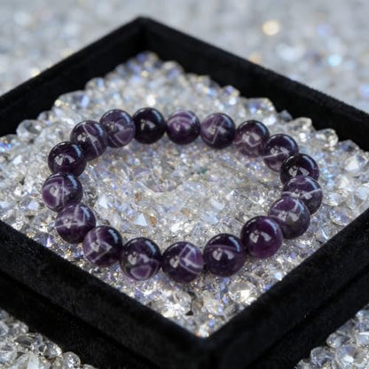 Natural Handmade Healing Chakra Bracelet - color: 10mm-Amethyst-FOR 7-8 INCH WRIST