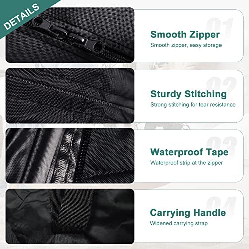 Outdoor Cushion Storage Bag, 420D Waterproof Square Patio Cushion Storage Bag 32 x 32 x 24 Inch with Zipper and Handles, All Weather Protective Cover for Outdoor Furniture Pillows, Black