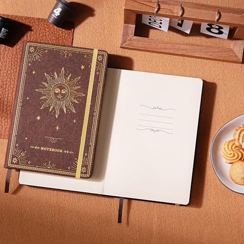 Artfan Ruled Notebook/Journal – Premium Thick Paper Faux Leather Classic Writing Notebook with Pocket + Page Dividers Gifts, Banded, Large, 144 Pages, Hard Cover, Lined (5.8 x 8.4) - Reddish Brown - color: Reddish Brown
