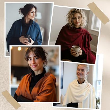 Shawl Wraps for Women, Front Poncho Wrap Sweater Cross Open Poncho Wraps, Knitted Elegant Shawls for Fall Winter