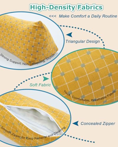 Buckwheat Hulls Neck Roll Pillow, Adjustable Firmness Cylinder Pillows, Cervical RollCurved Contour for Recliner Travel, Back Sleepers, 6x15 Inch Yellow - color: Yellow, size: 15x6 Inch
