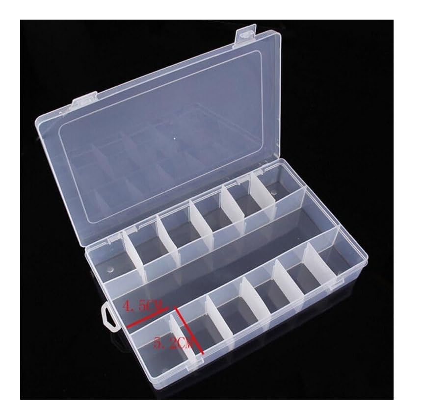 Kamay's Adjustable Compartment Slot Plastic Craft Storage Box Thick Hard Plastic Hobby Craft Storage Box Case With Snap Lock Ideal For Small Items (XL13 Compartment Slot) - style: XL13 Compartment Slot