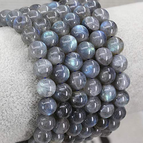 Keleny Gem Semi Precious Gemstones 8mm Round Beads Crystal Stretch Bracelets 7 Inch Unisex - color: Grey Labradorite