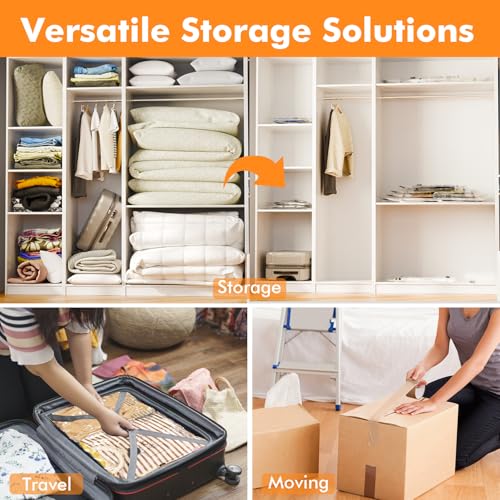 GONGSHI Vacuum Storage Bags, Space Saver Seal Bags For Clothing, Travel Luggage,Blankets, Comforters, Pillows, Clothes Storage.12 Jumbo