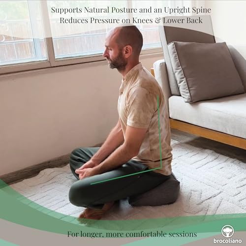 Meditation Cushion – Ergonomic Zafu Pillow for Yoga and Mindfulness – Washable Cover, Natural Buckwheat Fill, Premium Fabric (Cotton Blend/Polyester Variant) (Charcoal Grey, Medium)