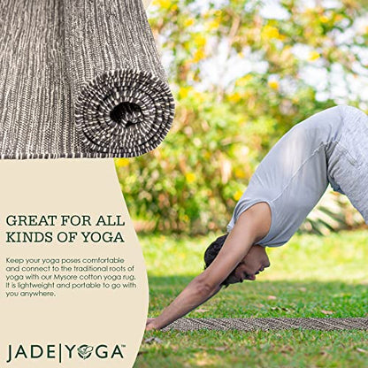 Jade Yoga Organic Cotton Hand Loomed Yoga Mat 72" Indigo - color: Karungali (Black)