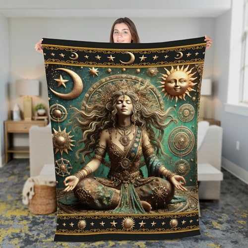 ThuhaTree Store Yoga Meditation Fleece Blanket, Yoga Meditation Blanket, Yoga Meditation Throw Blanket