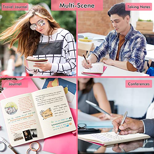 8 Pack Soft Cover Journal Bulk, Feela Notebooks College Ruled for Work, Lined Travel Journal for Women Men, Note Taking Notebook School Supplies Business Writing, 8.2” x 5.5”, A5, Berry - color: 8 Berry