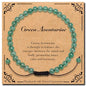 BONNY BOXX Braided Genuine Bracelet, Elegant Handcrafted Natural Gemstone Crystal Bracelet Healing Power Energy Inspirational Gifts with Card for Unisex - color: Green Aventurine, size: 4MM