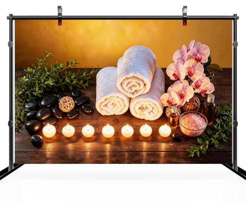 CHNYWORK 178x98 Inches Zen Garden Tapestry Candles Basalt Stone Spa Water Massage Stones Towel and Candles Relaxation Background Living Room Bedroom Aesthetic College Dorm Wall Decor - size: 178''x98''