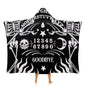 Skull Skeleton Witch Board Tarot Black Art Large Size Comfortable Hooded Blanket, Warm Blanket 50"x60" - color: Skull Skeleton Witch Board Tarot Black Art, size: 50"x60"
