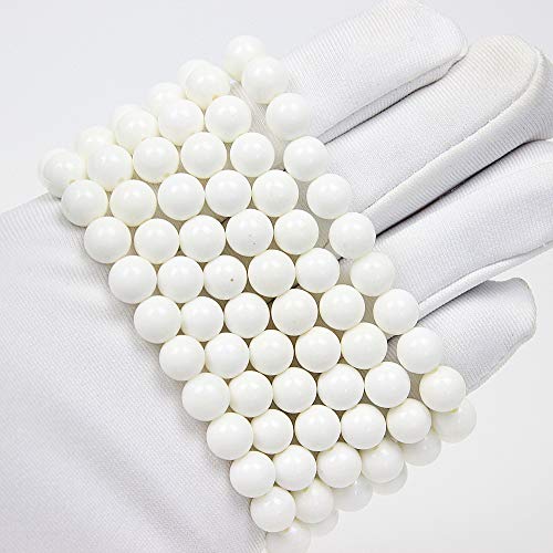 MJDCB Featured Men Women 8mm Beads Bracelet Elastic Natural Stone Yoga Bracelet Bangle 6.7" - color: White Shells