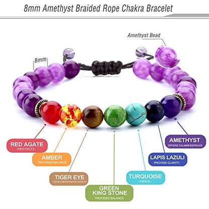 Men Women 8mm Lava Rock Beads Chakra Bracelet Braided Rope Natural Stone Yoga Bracelet Bangle - color: set4