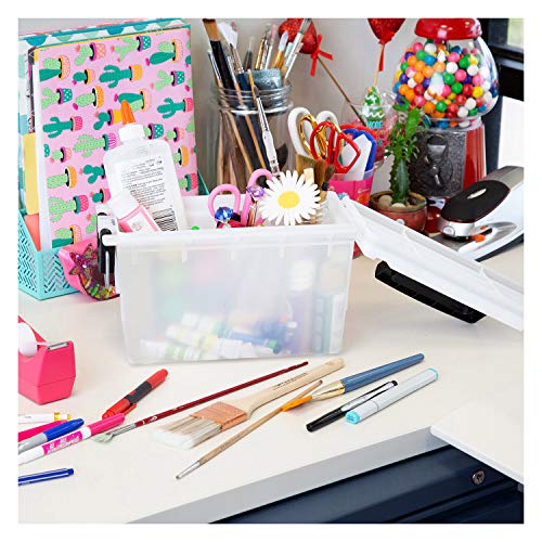 Logix 12535 Translucent Craft Organizer, Art Supply Organizer and Storage, Lockable School Supplies Organization, Moisture Resistant, Made in USA - size: One Size
