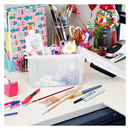 Logix 12535 Translucent Craft Organizer, Art Supply Organizer and Storage, Lockable School Supplies Organization, Moisture Resistant, Made in USA - size: One Size