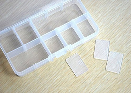 Driak 5PC 10 Grid Transparent Adjustable Plastic Box Metal Parts Storage Jewelry Box