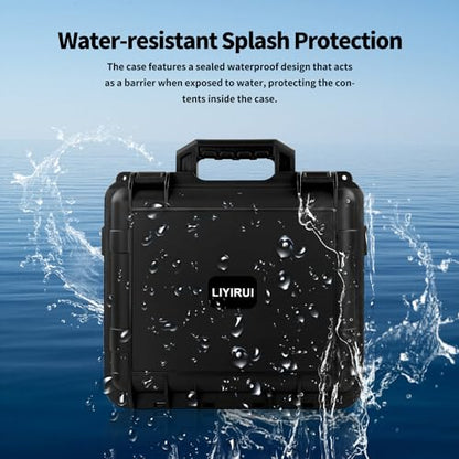 Portable Hard Case - Waterproof Carrying Case,with DIY Foam,Medium,12.8 * 11.6 * 4.7 inch - size: Medium