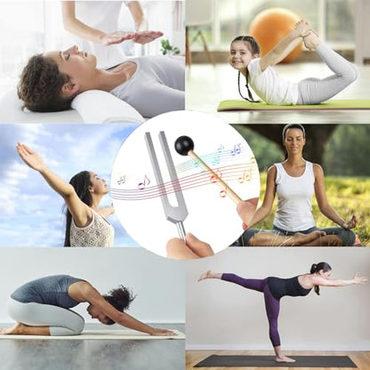 MIMIRACLE Resonance Tuning Forks for Healing - 432Hz, 528Hz, Pine Wood Speaker and Rubber Mallet - Ideal for SPA Aromatherapy, Meditation and Yoga