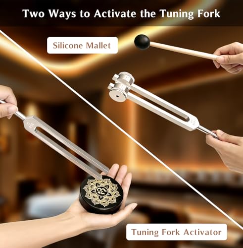 Tuning Forks for Healing Set – 128Hz, 136Hz, 256Hz, 384Hz. Body Tuning Forks Chakra Set, for Medical Sound Healing Therapy, Meditation, DNA Repair, Reiki Energy, Guitar Tune Fork - size: Health 4 set