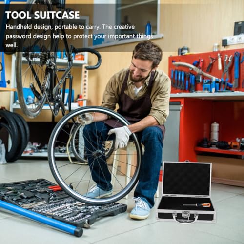 Yardwe Aluminum Tool Box Portable Hard Shell Briefcase Multi-Functional Carrying Case for Small Tools Electronics Travel Organizer 9.06X6.29X2.75 Inches