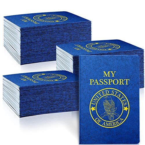 50 Pcs Blank Passport for Kids Book Passport Notebook Blue Bulk 4 x 5.5 Inch Play Fake Pass Port for Travel Operation World Travel Activity (Hawk) - style: Hawk