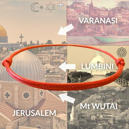 Red String Bracelet, Protection, Luck and Love, Handmade in the Holy Land, Hindu, Buddhist and East Asian Faith Symbol, Evil Eye Strand for Men and Women, Spiritual and Adjustable Bracelet, with CoA - style: Red String Bracelet - Double String