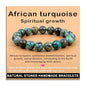 AD Beads Handmade Gemstone Stretch Elastic Bracelet Crystal Healing Reiki Nature's Beauty and Spiritual Essence Unisex - color: African Turquoise (Spiritual Growth), size: 10mm