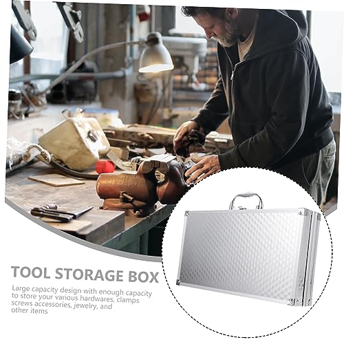Aluminum Tool Box Multi-Functional Portable Hard Case for Equipment Storage Small Size Sturdy Aluminum Alloy Locking Briefcase for Travel and DJ Gear