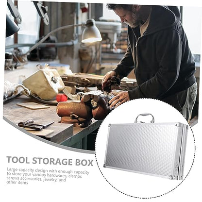 Aluminum Tool Box Multi-Functional Portable Hard Case for Equipment Storage Small Size Sturdy Aluminum Alloy Locking Briefcase for Travel and DJ Gear
